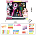 Pink and silver plastic girls electric automatic hair braid fashion toy with heart-shaped handle and colorful beads accessories