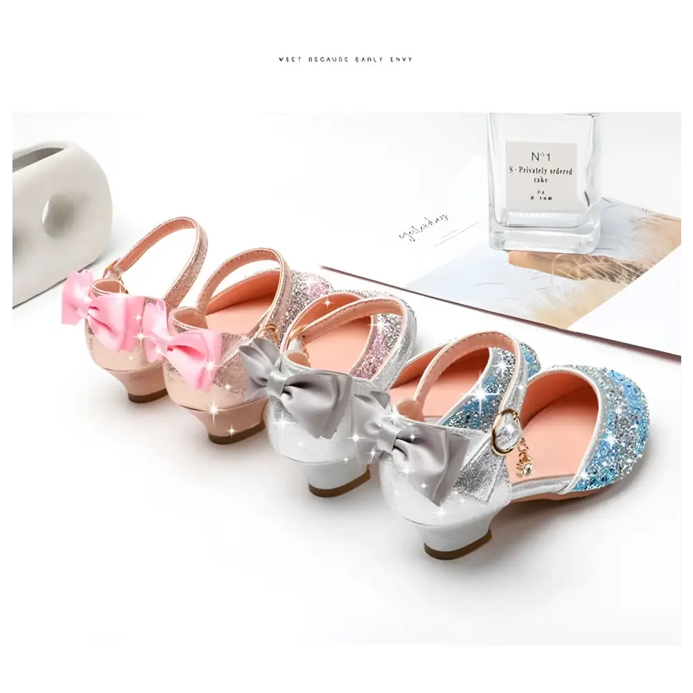Girls' High Heel Summer Rhinestone Hollow Children's Sandals Sequin Striped Primary School Student Pumps Female Button Full Cup Plus Size Bra Without Wi Royalessencelux
