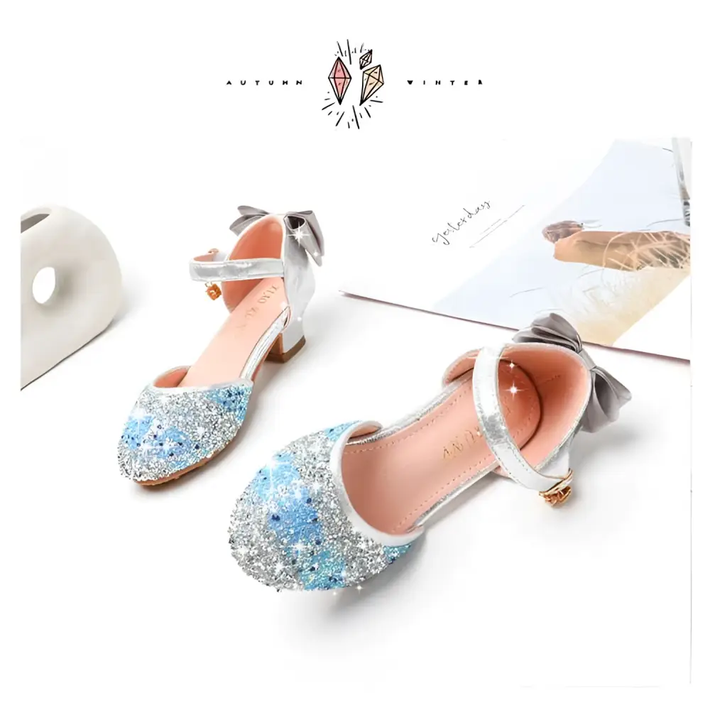 Girls' High Heel Summer Rhinestone Hollow Children's Sandals Sequin Striped Primary School Student Pumps Female Button Full Cup Plus Size Bra Without Wi Royalessencelux