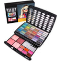 Black shany glamour girl makeup palette with 54 vibrant eyeshadows and blush in a girl makeup kit