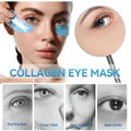 Blue translucent glitter collagen eye mask designed to reduce fine lines and dark circles with hydrating material