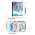The eelhoe glitter collagen eye mask set features six pairs of gel-like blue, pink, and green patches to reduce fine lines