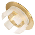 Gold metal flush mount ceiling light fixture with clear plastic parts for gold bathroom wash basin sink hole overflow cover