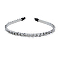 Silver chain-link band handmade winding with black plastic ends for braided metal hair handmade winding headdress