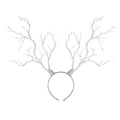 Silver sleek metallic deer antler headband with branch-like design for gold branch fashion style and exaggerate branch fashion