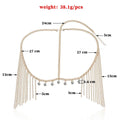 Gold crystal tassel head chain featuring gold-toned body chain with dangling chains for elegant head chain hair accessory