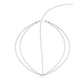 Silver rhinestone headband with delicate chain links and central clasp complementing pearl tassel headband hair accessories