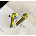 Gold glossy custom sticker skin apple airpods 2 wireless earbuds with white accents and matching charging case