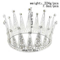 Silver rhinestone alloy crown with intricate cut-out design and pointed spikes gold rhinestone fashion bridal hair accessories
