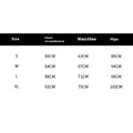 Size chart for gold sequined banquet temperament evening dress showing measurements in centimeters from S to XL