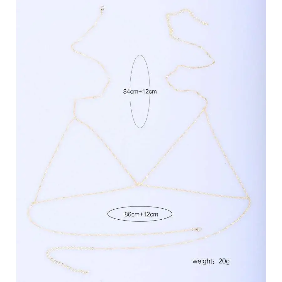 Gold twisted rope jewelry retro bikini chain featuring a delicate gold body chain with adjustable lengths and intricate design