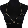 Gold twisted rope body chain jewelry retro bikini chain with gold-toned metal and intricate twisted rope design
