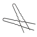 Black metal bobby pins with a wavy zigzagged design featuring a sleek metallic finish for diy hair accessories