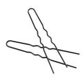Black metal bobby pins with a wavy zigzagged design and sleek metallic finish for diy hair accessories material