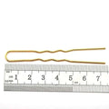 Golden wavy metal hairpin with sleek metallic finish ideal for diy hair accessories material and styling