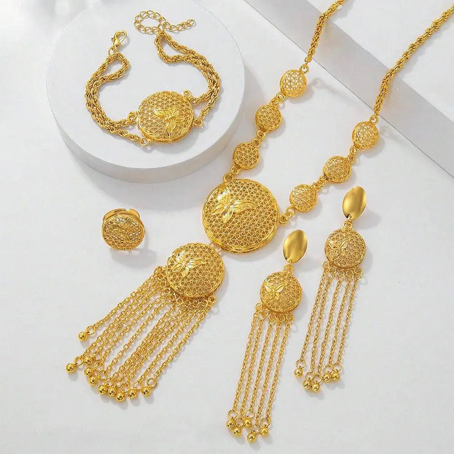 Gorgeous Butterfly Middle Ring Set Wedding Decoration Necklace