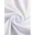 A soft white gothic cross round neck printed t-shirt with subtle sheen and fine woven texture for ladies
