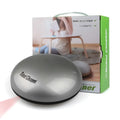 Gray intelligent automatic sweeping machine mini robot with oval shape metallic finish and black base for cleaning