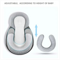 Adjustable gray and white memory foam baby anti-spit up pillow with pure cotton fabric and layered cushioning for height customization