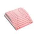 Gray neck and back stretcher with pink and gray acoustic foam panel to relieve tension and alleviate discomfort