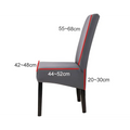 Gray stretch chair cover with red trim made of spandex chair covers for white geometric spandex printed stretch designs