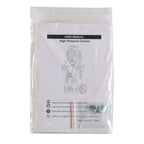 White user manual sealed in plastic with safety instructions and screws for green and black high pressure cleaner with coiled hose
