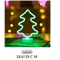 Green christmas tree led neon lights lamp with circular base creating a perfect ambiance for holiday decor