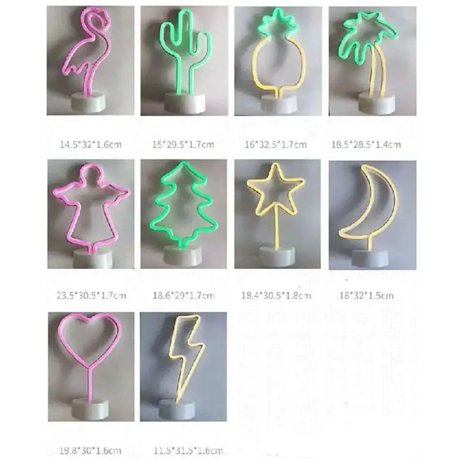 Neon sign shaped like a pink flamingo with glowing tubing mounted on a white base showcasing led neon lights ambiance