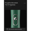 Teal handheld battery version milk frother with sleek ergonomic design silver oval button and circular logo