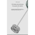 Silver 304 stainless steel coiled stirring head of green handheld battery version milk frother with sleek ergonomic design
