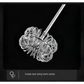 Silver double-layer spring whisk with sleek ergonomic design for quick foaming in handheld battery version milk frother
