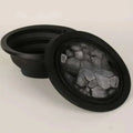 Black rubber seal with textured cracked surface design for green honeycomb collapsible silicone ice basin accessory