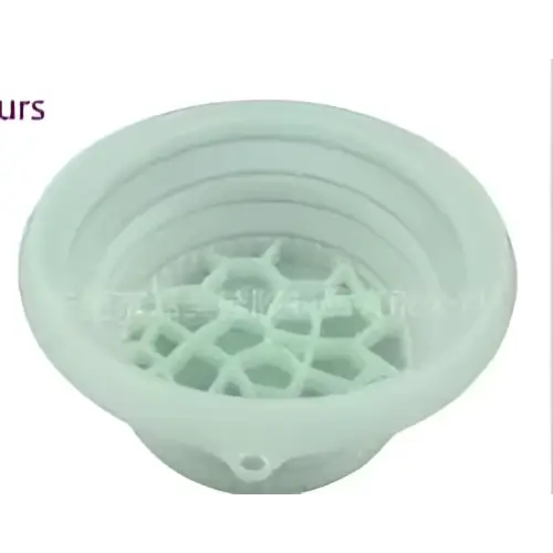Light green honeycomb collapsible silicone ice basin with small side hole and honeycomb pattern design