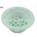Light green honeycomb collapsible silicone ice basin with small side hole and honeycomb pattern design