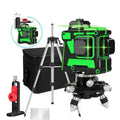 Green laser line level kit with tripod carrying case and accessories for precise leveling and alignment tasks