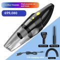 Black and transparent cordless wireless car vacuum with yellow buttons designed for dual-use household small wireless cleaning