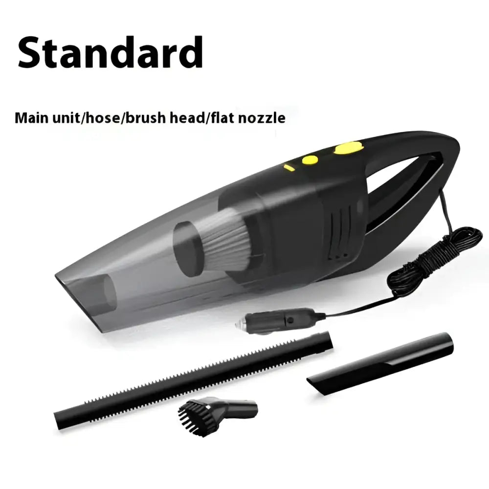Green and black small wireless car vacuum cleaner with flexible hose for household and vehicle cleaning tasks