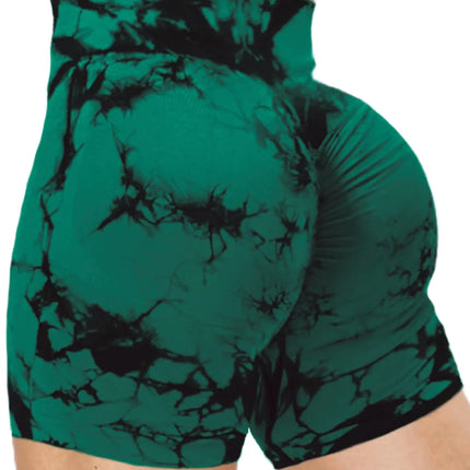 Jomkig Butt Scrunch Seamless Shorts for Women High Waist Seamless Workout Yoga Gym Running Biker Shorts Dark Green Large