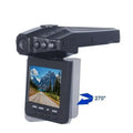 Black h98 night vision driving recorder hd night with suction cup mount and 270-degree rotating lcd screen showing mountain road