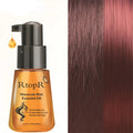Rtopr moroccan hair essential oil in amber glass bottle with black pump for moroccan hair care and hydration