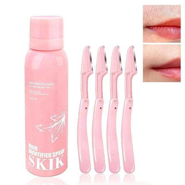 Hair Identifier Spray for Face Shaving Skin Body Hair Identifying Spray With RazorsHair identifier Spray for Face Dermaplaning Moisturizing and Skin Care Dermaplaner Spray(Spray Plus Razor) - Royalessencelux