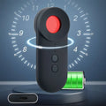 Black handheld positioning gps detector with red circular button, two buttons, and sleek matte finish for signal detection