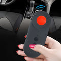 Black handheld positioning gps detector with red circular button and two black buttons in sleek matte finish