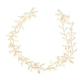 Elegant ivory floral handmade pearl twisted bead headwear with delicate gold-toned wire and pearl accents