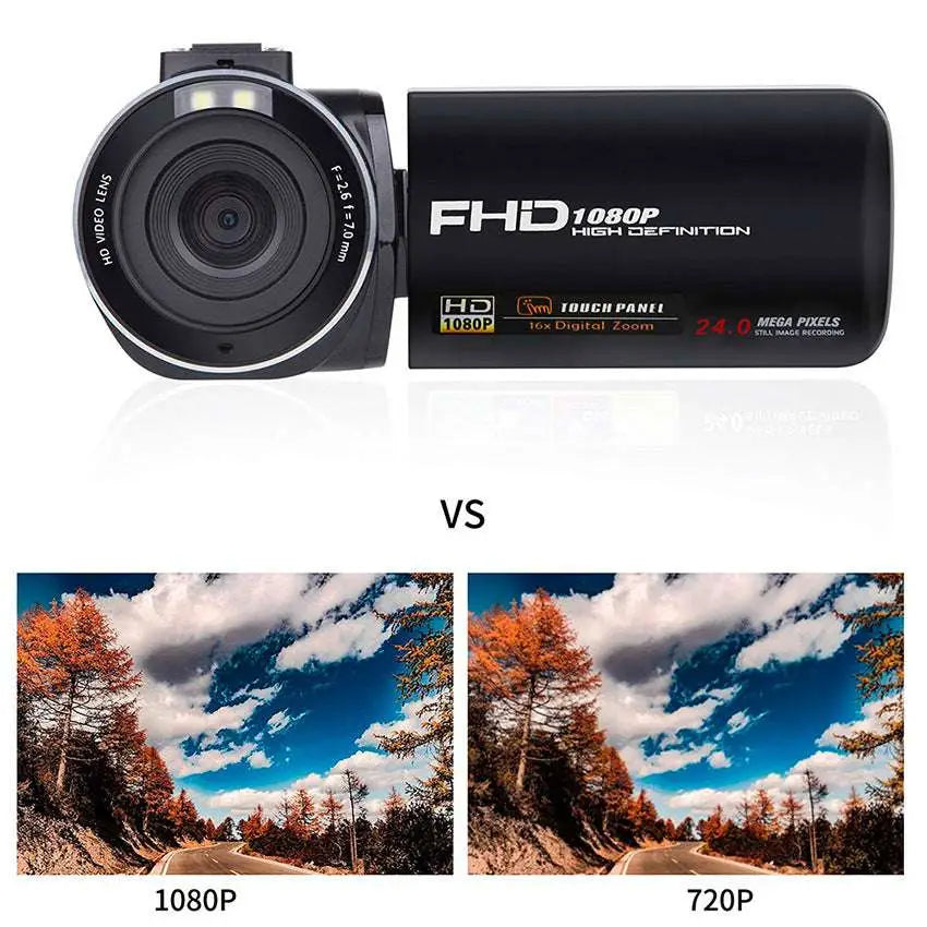 Black digital camera royale essence lux hd digital camera with microphone and flip screen for versatile recording
