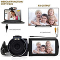 Black digital camera royale essence lux with large lens microphone and flip screen for versatile recording