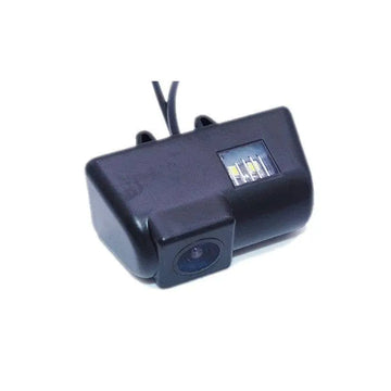Black plastic rear view camera with integrated led lights designed for hd night vision vision reversing rear use