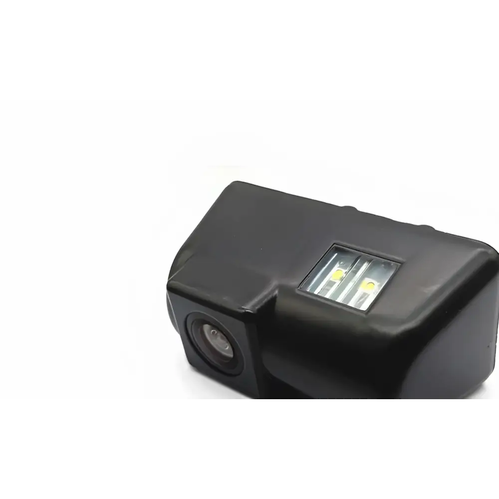 Black plastic rear view camera with integrated led lights designed for hd night vision vision reversing rear use