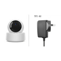 White spherical security camera wifi with hd lens and circular base for 360 viewing and wireless app control