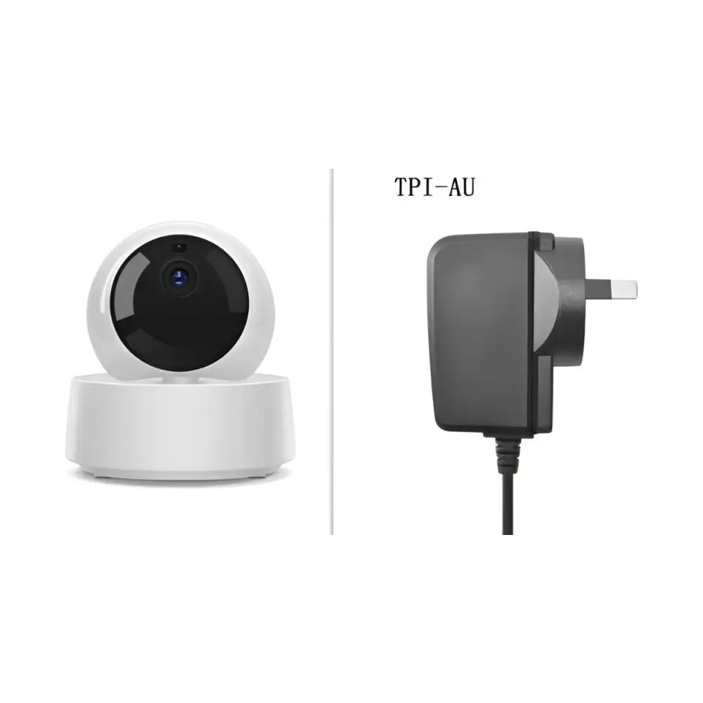 White spherical security camera wifi with hd lens and circular base for 360 viewing and wireless app control